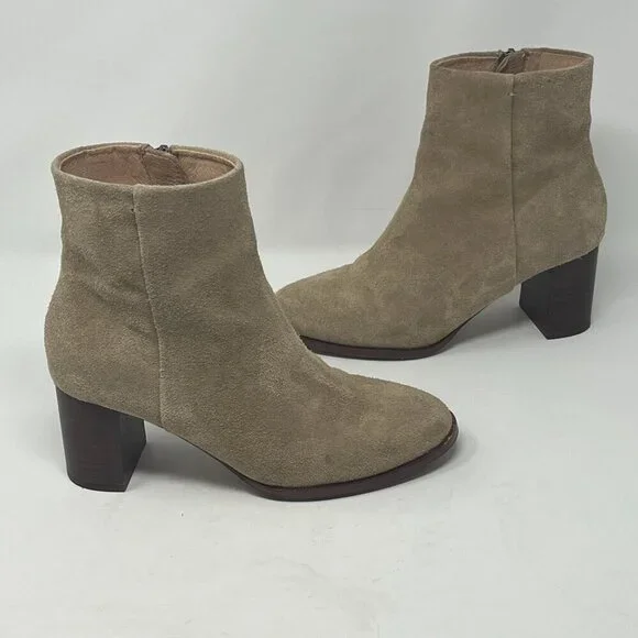 Madewell The Mira Side-Seam Ankle Boots in Suede 6 tan Ankle Boots & Booties